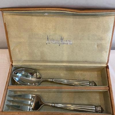 Reed & Barton stainless steel serving set in box, Neiman Marcus