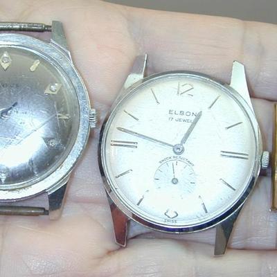 Antique Art Deco Men's Wrist Watch Lot - Mostly Mechanical Wind Watches
