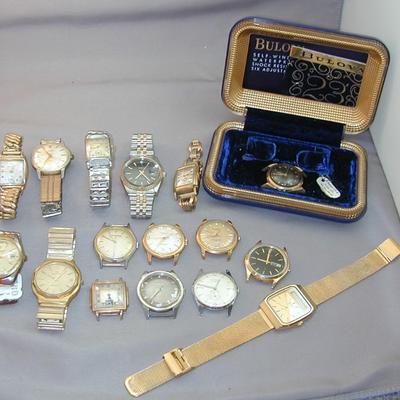 Antique Art Deco Men's Wrist Watch Lot - Mostly Mechanical Wind Watches