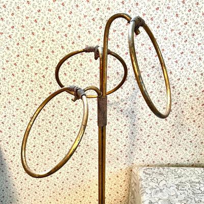 LOT 90   GROUP OF VINTAGE GILDED IRON RING TOWEL STANDS