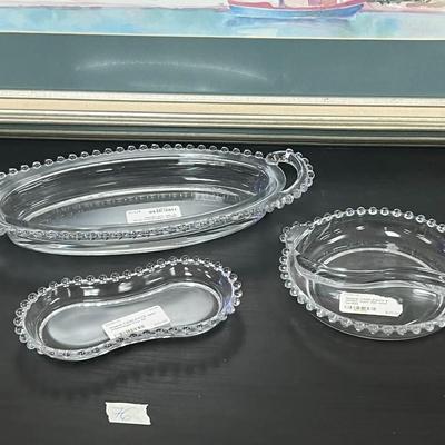 Vintage Imperial Glass Candlewick Relish Dish