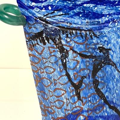 LOT 98  KOSTA BODA #726101 KJELL ENGMAN LIM ED 500 EX FISH BUCKET GLASS SCULPTURE