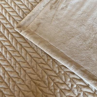 Lot 238.  Beige Plush Throw