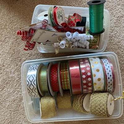 Lot 241.  Two Bins of Lovely Ribbon