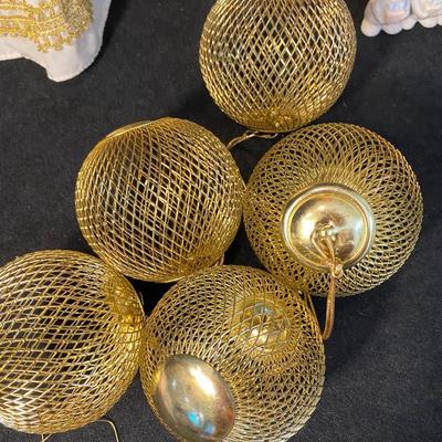 Lot 292. Gold Christmas Decor and Precious Moments