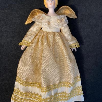 Lot 292. Gold Christmas Decor and Precious Moments