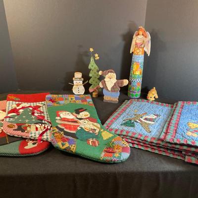 Lot 299. Jim Shore Christmas Figurine and Stockings