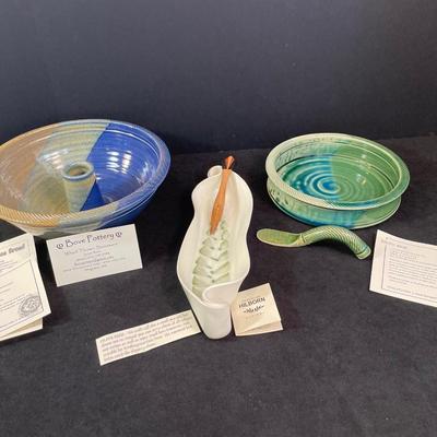 Lot 305.5. Handmade Pottery Serving Dishes