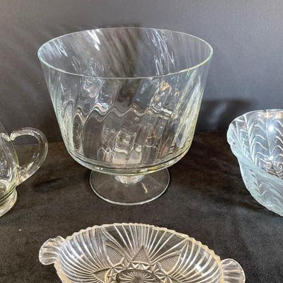 Lot 306. Glass Trifle Bowl and Serving Pieces