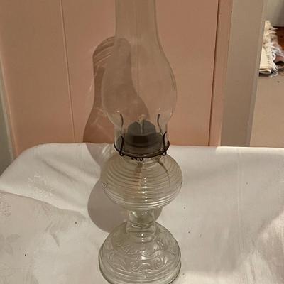 Vintage Large Clear Glass Hurricane Lamp