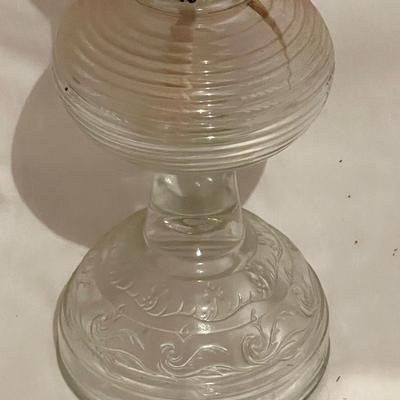 Vintage Large Clear Glass Hurricane Lamp