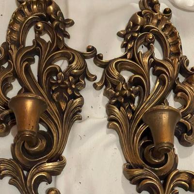 Vintage Mid Century Syroco Sconces