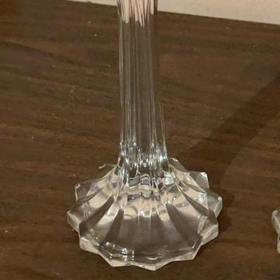 Vintage Gorham Lotus Tulip Shaped Vertical Cut Crystal Candlesticks