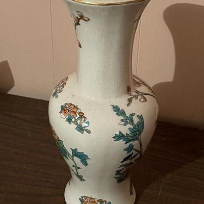 Vintage Asian Vase with Floral Design