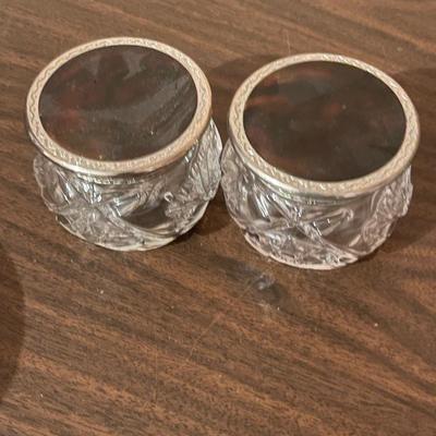 Vintage Ralph Lauren Monogrammed Cut Glass Jar