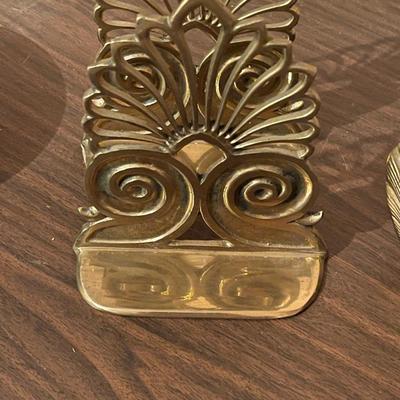Vintage Solid Brass Book Ends Lot