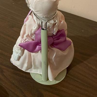 Cute Porcelain Duck Statue on Stand