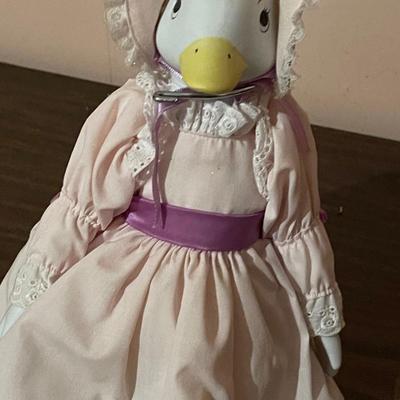Cute Porcelain Duck Statue on Stand