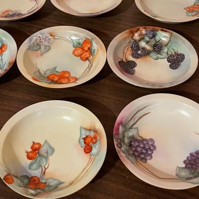 Set of 10 Vintage Rosenthall Bavarian China Fruit Pattern Bowls