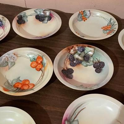 Set of 10 Vintage Rosenthall Bavarian China Fruit Pattern Bowls
