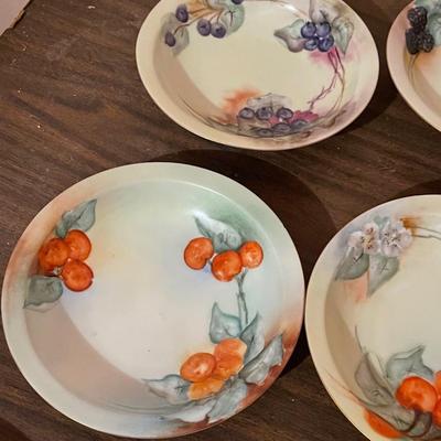 Set of 10 Vintage Rosenthall Bavarian China Fruit Pattern Bowls
