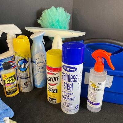 Lot 325  Assorted Cleaning Products with Blue Caddy
