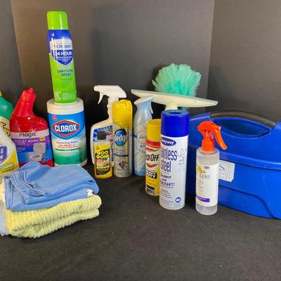 Lot 325  Assorted Cleaning Products with Blue Caddy