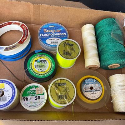 Lot 65. Line spooling Station and Assorted Fishing Line