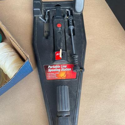 Lot 65. Line spooling Station and Assorted Fishing Line
