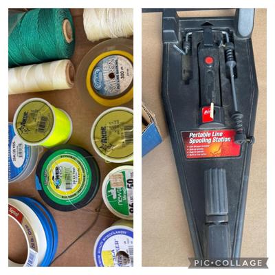 Lot 65. Line spooling Station and Assorted Fishing Line