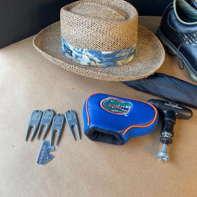Lot 87. Men's FootJoy Golf Shoes sz 12 and Straw Hat