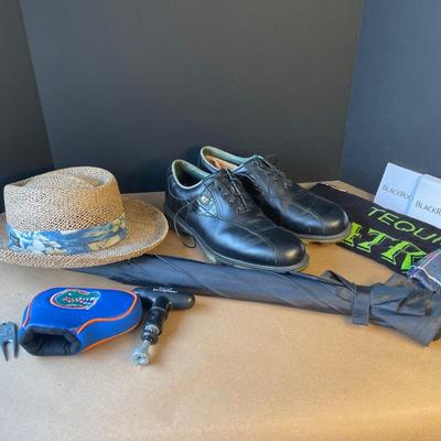 Lot 87. Men's FootJoy Golf Shoes sz 12 and Straw Hat