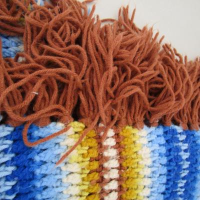 #50 Multi colored afghan with fringe