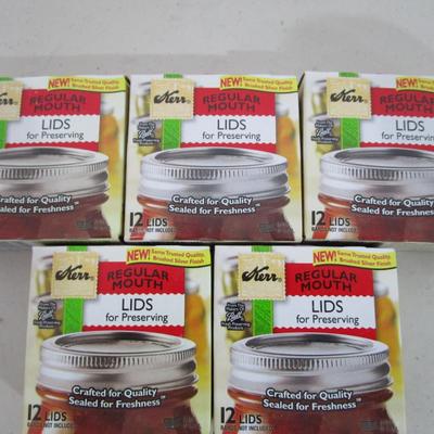 #66 5 boxes of Kerr regular mouth  lids (12 lids to a box)