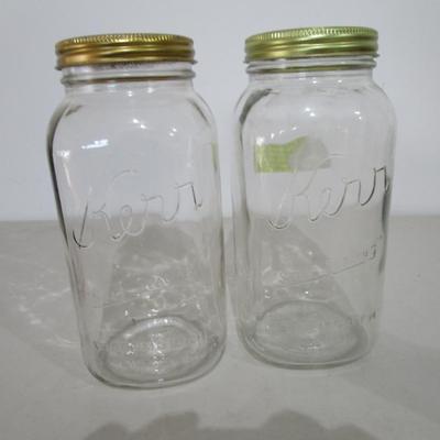 #73 Vintage  2- 1/2 gallon wide mouth Kerr canning jars