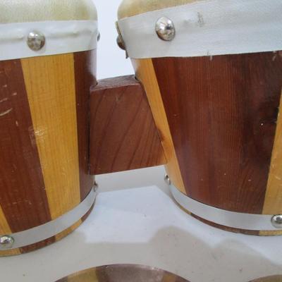 #75 Bongo Drums, toy cymbals, 4 drum sticks