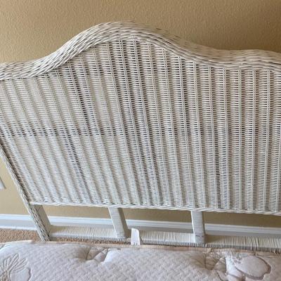 Lot 237.5 Twin Wicker Headboard and Metal Frame