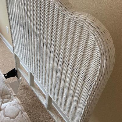 Lot 237.5 Twin Wicker Headboard and Metal Frame