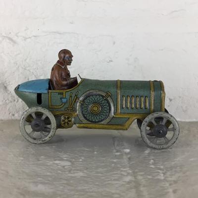 B1093 Rare Antique Victorian Meier Lithographed Torpedo tail Racing Car Penny Toy