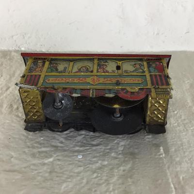 B1095 Rare Antique Meier Lithographed Trolly Car German Penny Toy