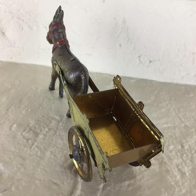 B1098 Rare Meier Donkey Wagon Tin Lithograph German Penny Toy