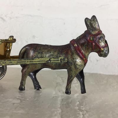 B1098 Rare Meier Donkey Wagon Tin Lithograph German Penny Toy