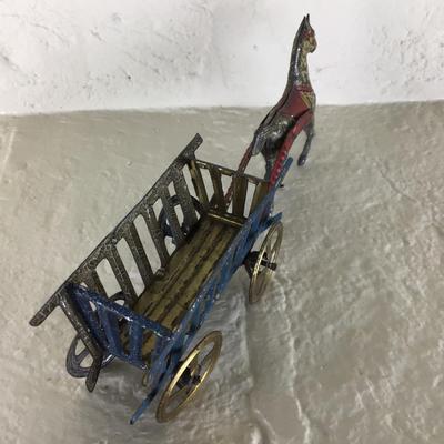 B1175 Rare Meier Horse drawn Wagon German Tin Lithograph Penny Toy