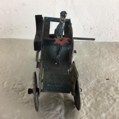 B1177 Rare Meier Tin Lithograph Toy Car w/ Driver German Penny Toy