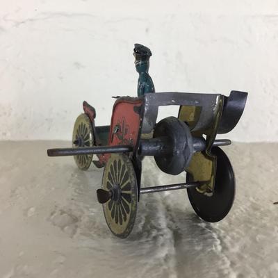 B1177 Rare Meier Tin Lithograph Toy Car w/ Driver German Penny Toy