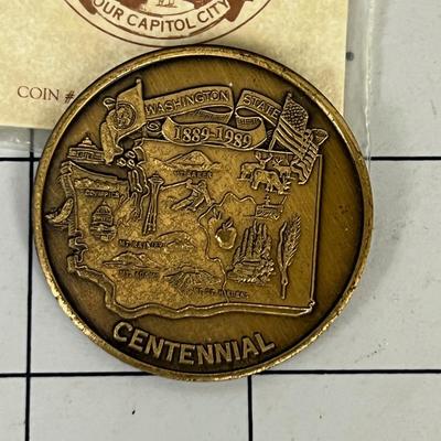 Bronze Souvenir Coin from Washington State Centennial 