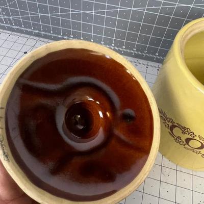 Stoneware Cookie Jar (Golden Mustard And Brown) 