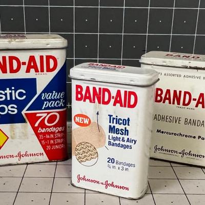 VINTAGE Band Aid Tins