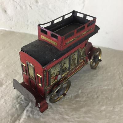 B1181 Rare Meier Lithographed Tin German Bus Penny Toy