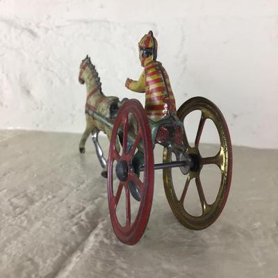 B1183 Rare Meier German Racing Jockey Tin Lithographed Penny Toy